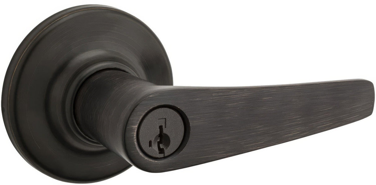 Kwikset 405DL-15ASV1 antique nickel keyed entry lever