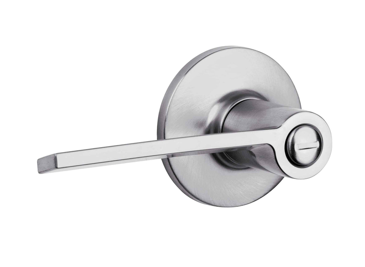 Kwikset 408PLL Palmina Lever Privacy Door Lock in Satin Chrome
