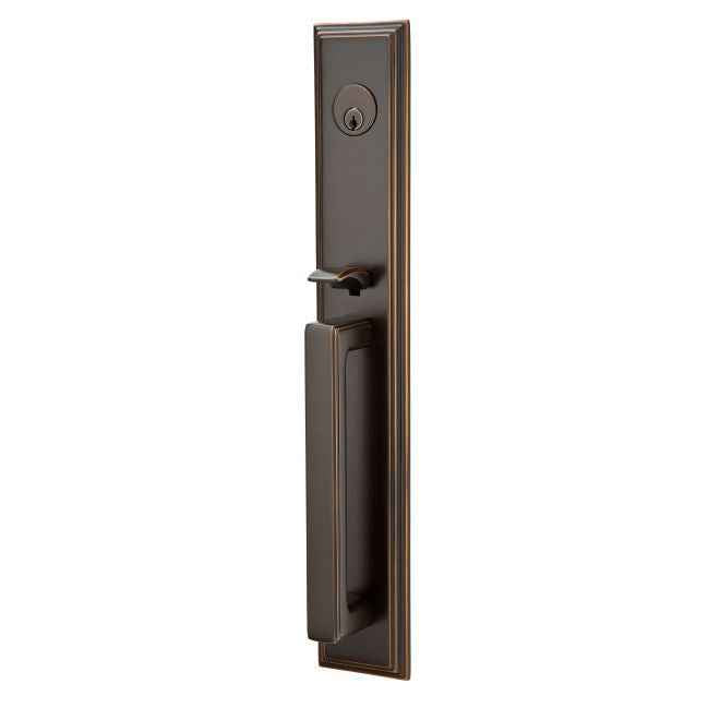 Emtek Knob 2-3/8" and 2-3/4" Backset Single Cylinder Melrose Tubular Handleset - Reversible in Oil Rubbed Bronze