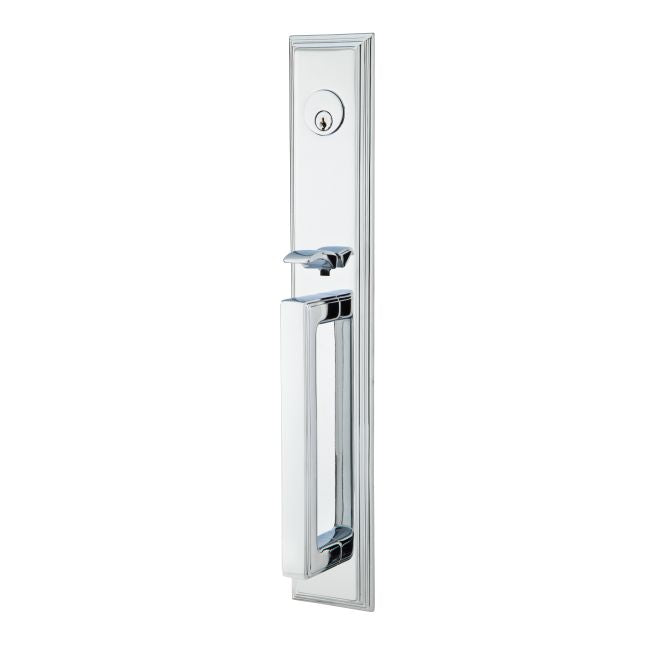 Emtek Knob 2-3/8" and 2-3/4" Backset Single Cylinder Melrose Tubular Handleset - Reversible in Polished Chrome