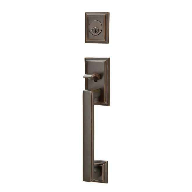 Emtek Knob 2-3/8" and 2-3/4" Backset Single Cylinder Hamden Tubular Handleset - Reversible in Oil Rubbed Bronze