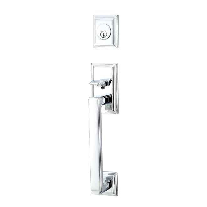 Emtek Knob 2-3/8" and 2-3/4" Backset Single Cylinder Hamden Tubular Handleset - Reversible in Polished Chrome