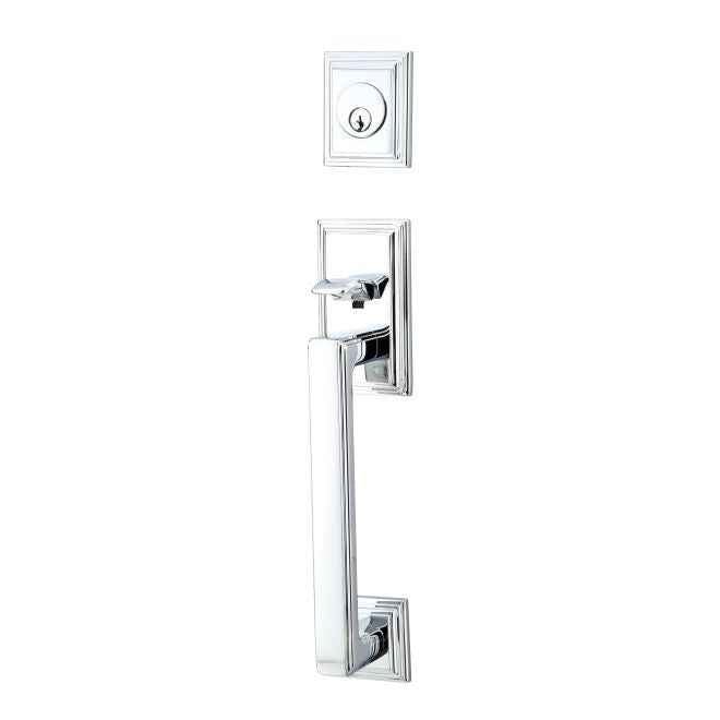 Emtek Knob 2-3/8" and 2-3/4" Backset Single Cylinder Hamden Tubular Handleset - Reversible in Polished Chrome