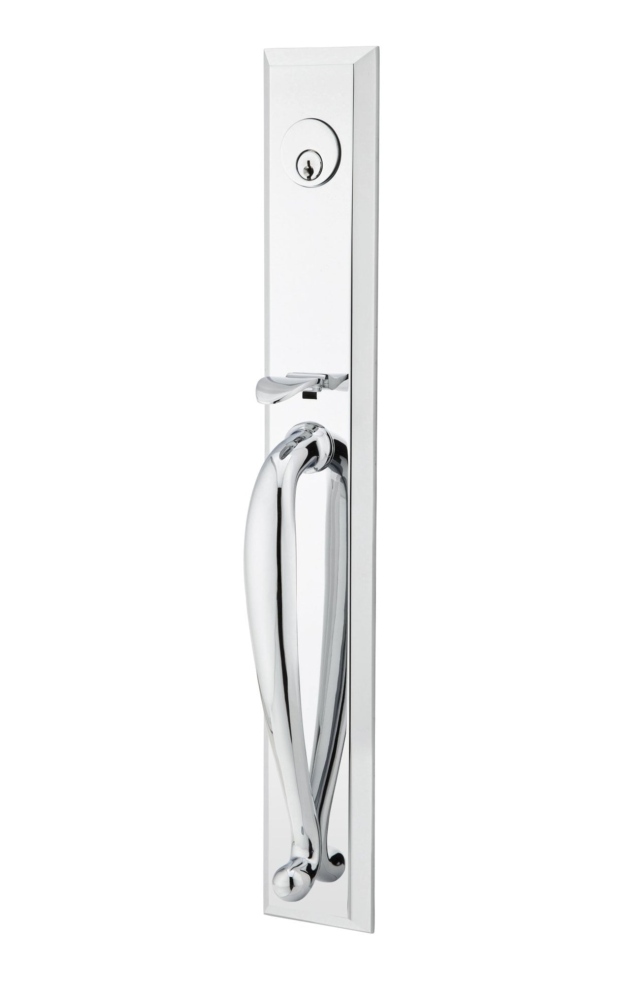 Emtek Knob 2-3/8" and 2-3/4" Backset Single Cylinder Jefferson Tubular Handleset - Reversible in Polished Chrome