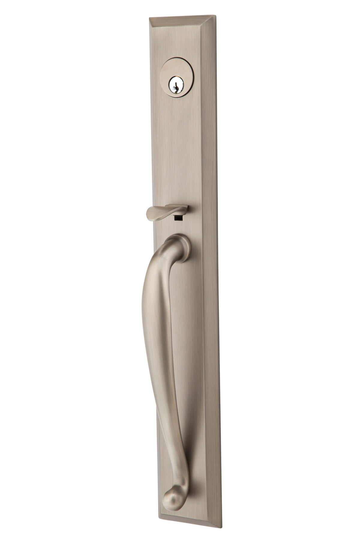 Emtek 4415PUS15A Providence Knob 2-3/8" and 2-3/4" Backset Single Cylinder Jefferson Tubular Handleset Pewter Finish