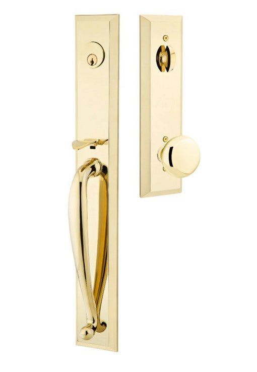 Emtek 4415PUS3 lifetime polished brass single cylinder handleset