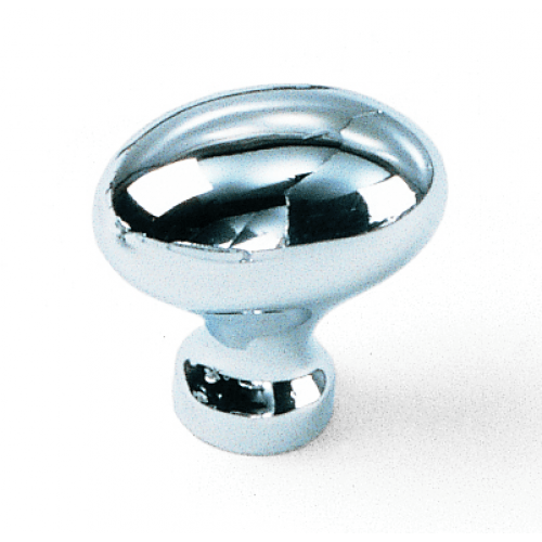 Laurey 45626 456 1-1/4" Solid Brass Oval Cabinet Knob Polished Chrome