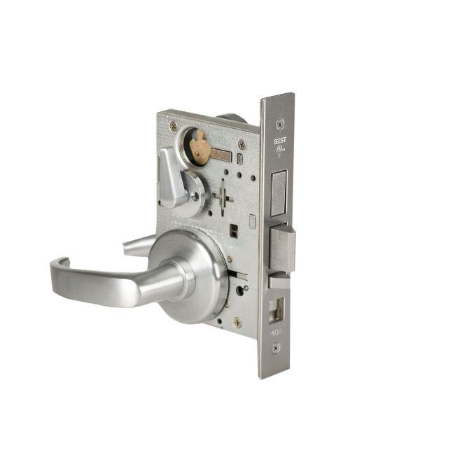 Best 45H7AB14H626RH satin chrome office lever with deadbolt