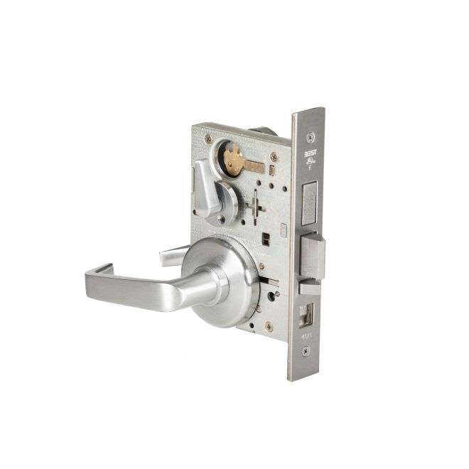 Best 45H7AB15H626RH satin chrome office lever with deadbolt