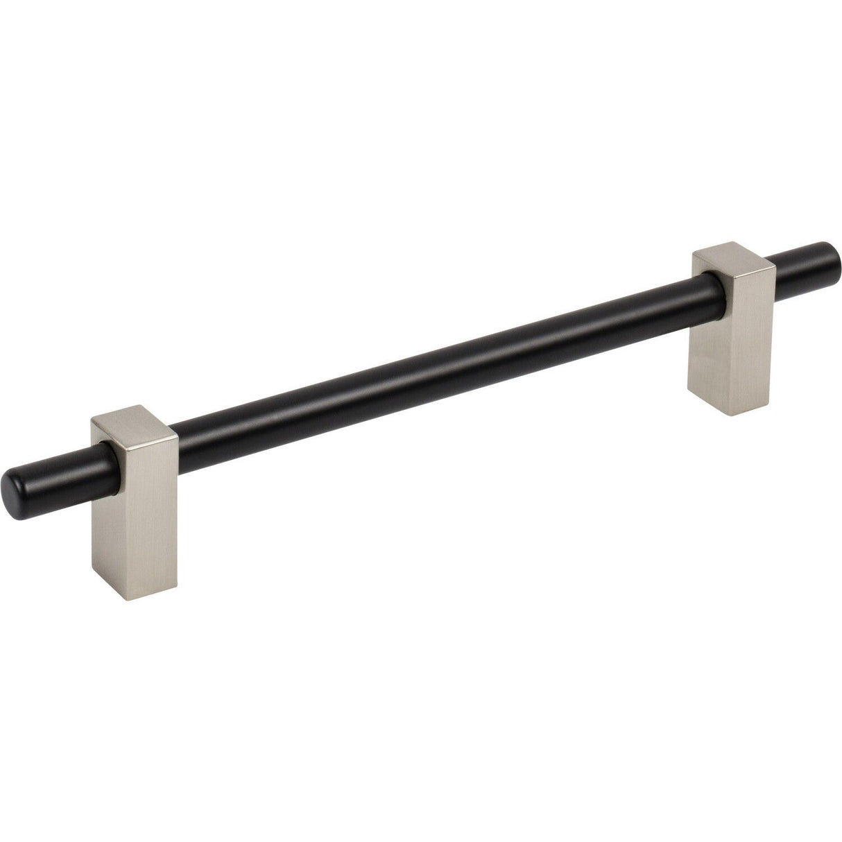 Jeffrey Alexander 478-160MBSN matte black w/satin nickel cabinet drawer pull
