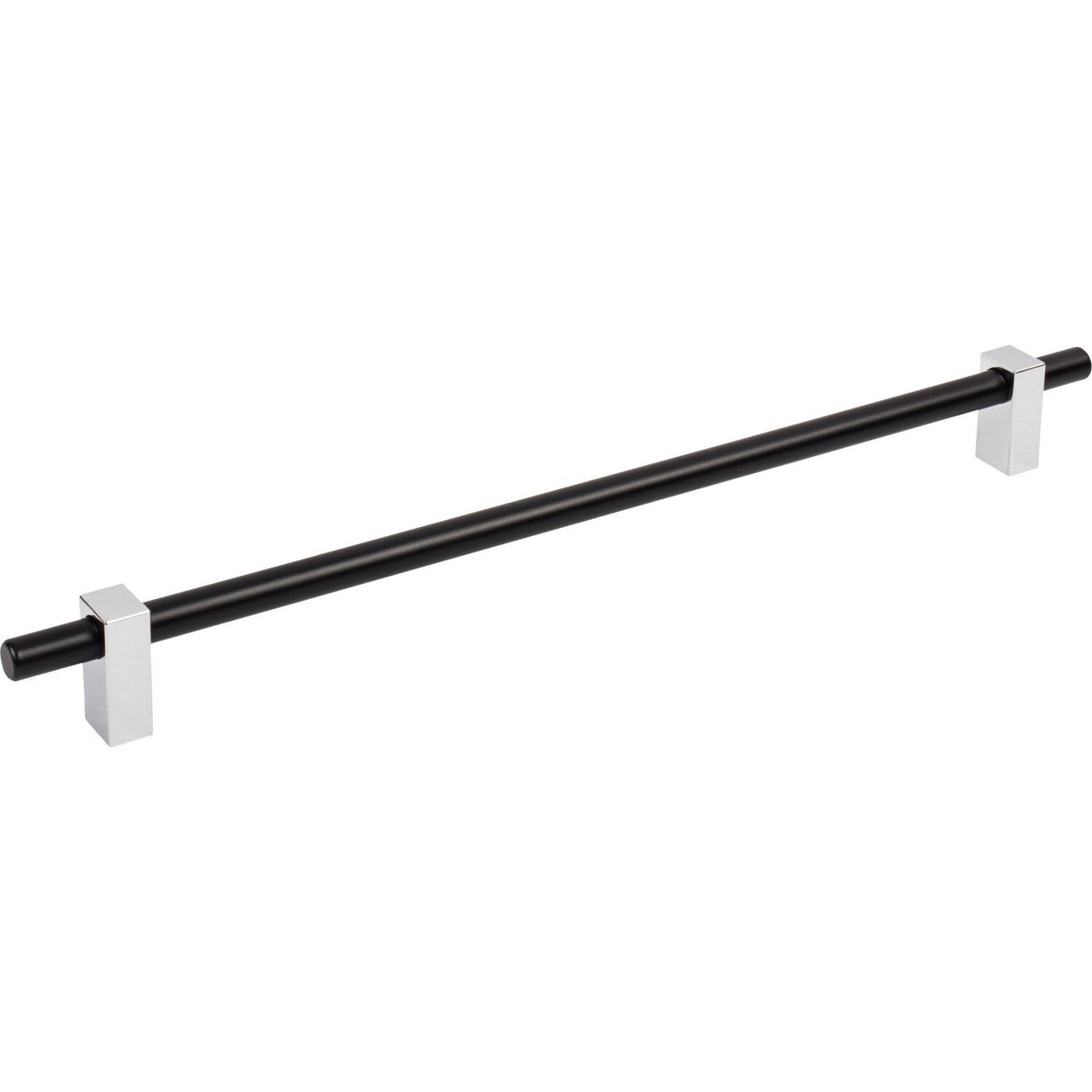 Jeffrey Alexander 478-305MBPC matte black w/polished chrome cabinet drawer pull