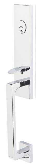 Emtek Knob 2-3/8" and 2-3/4" Backset Single Cylinder Davos Tubular Handleset - Reversible in Polished Chrome