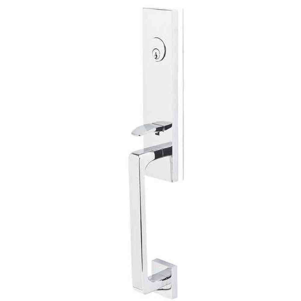Emtek Knob 2-3/8" and 2-3/4" Backset Single Cylinder Davos Tubular Handleset - Reversible in Polished Chrome