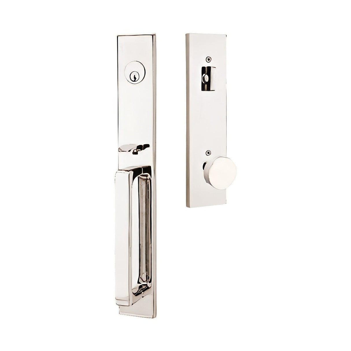 Emtek 4819ROUUS14 polished nickel lifetime single cylinder handleset
