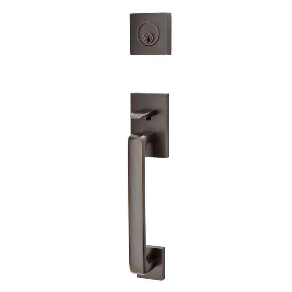 Emtek Knob 2-3/8" and 2-3/4" Backset Single Cylinder Baden Tubular Handleset - Reversible in Oil Rubbed Bronze
