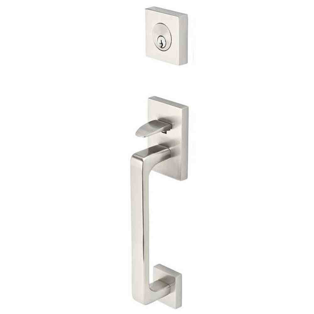 Emtek Knob 2-3/8" and 2-3/4" Backset Single Cylinder Baden Tubular Handleset - Reversible in Satin Nickel