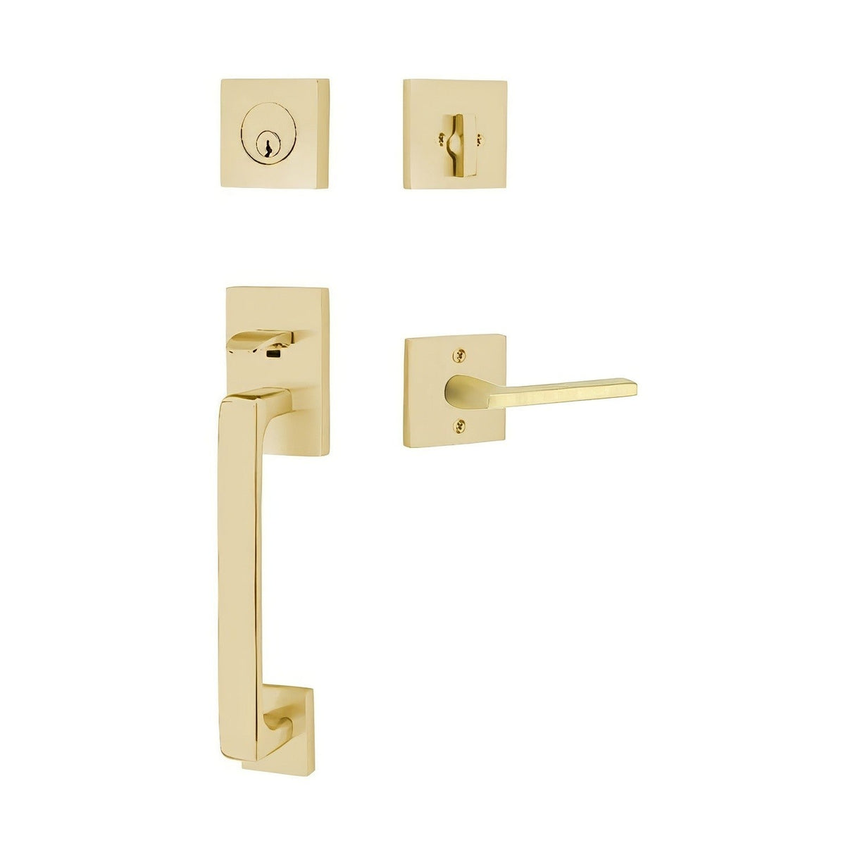 Emtek 4820HLOUS4LH satin brass single cylinder handleset