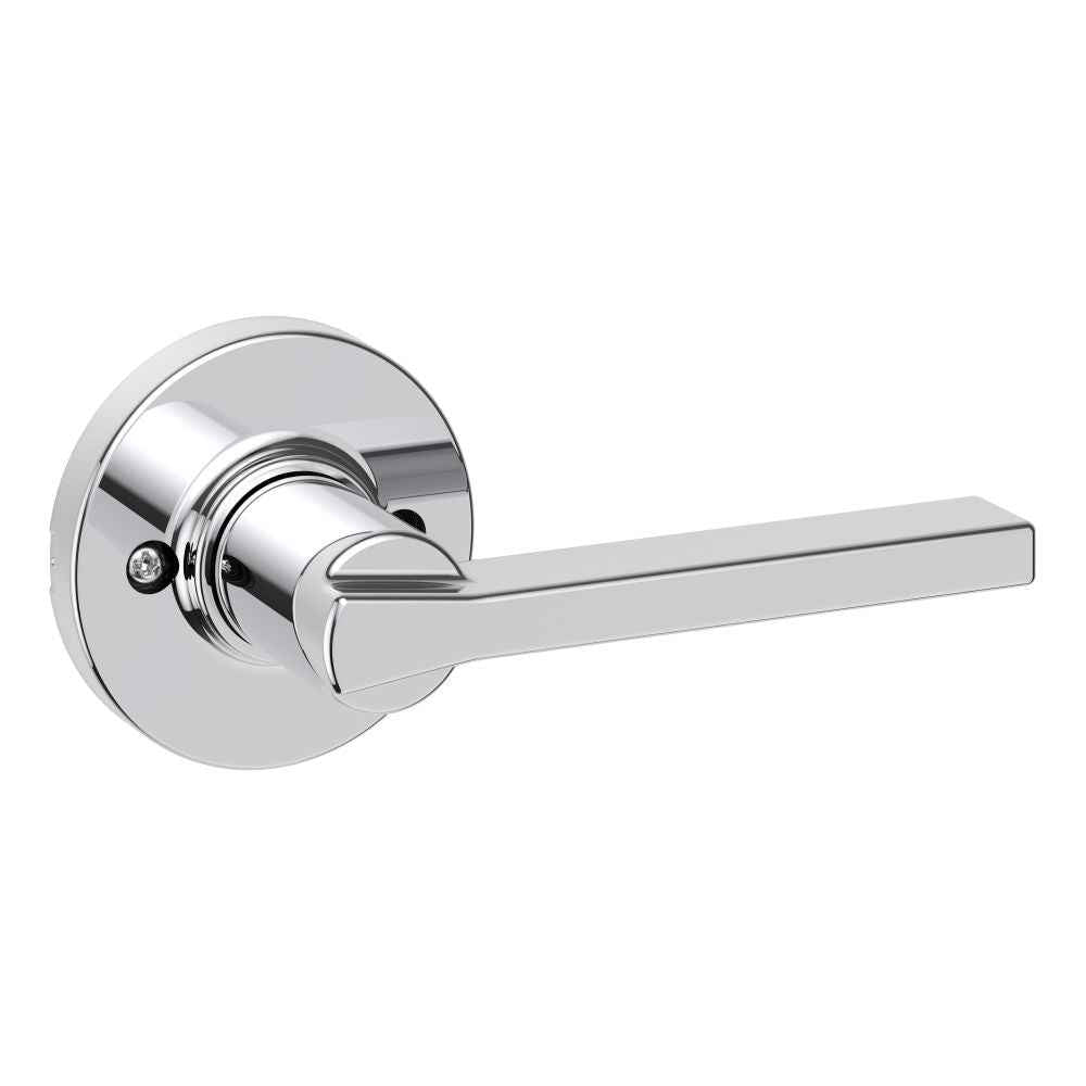 Kwikset Casey Half Dummy Door Lever with Round Rose in Bright Chrome