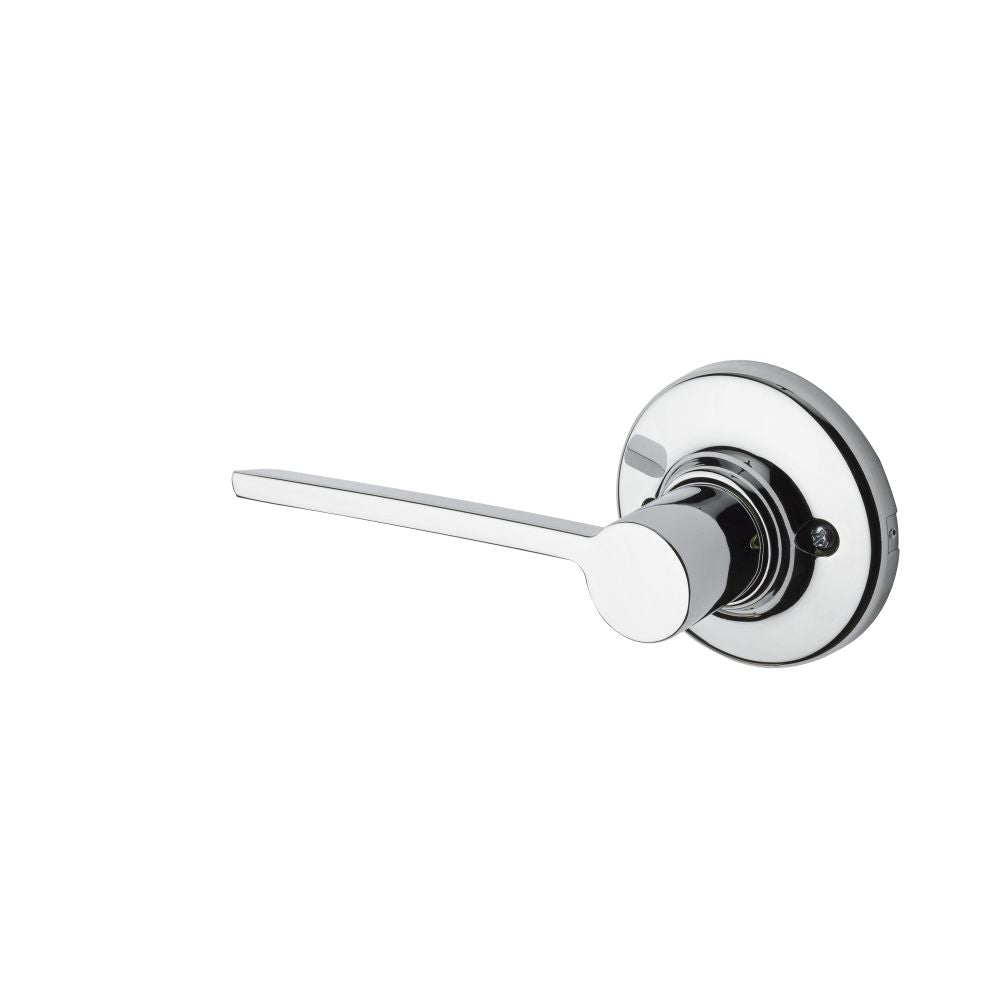 Kwikset Ladera Half Dummy Door Lever with Round Rose in Bright Chrome