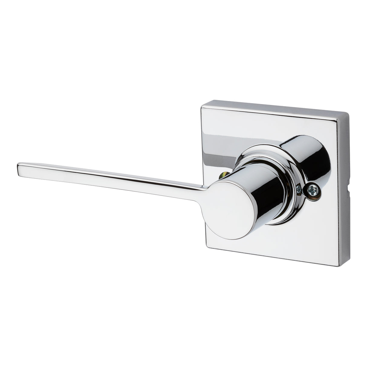 Kwikset Ladera Half Dummy Door Lever with Square Rose in Bright Chrome