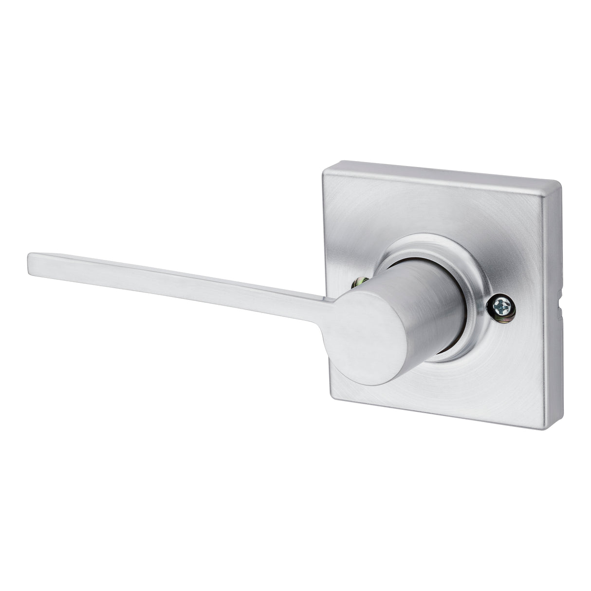Kwikset Ladera Half Dummy Door Lever with Square Rose in Satin Chrome