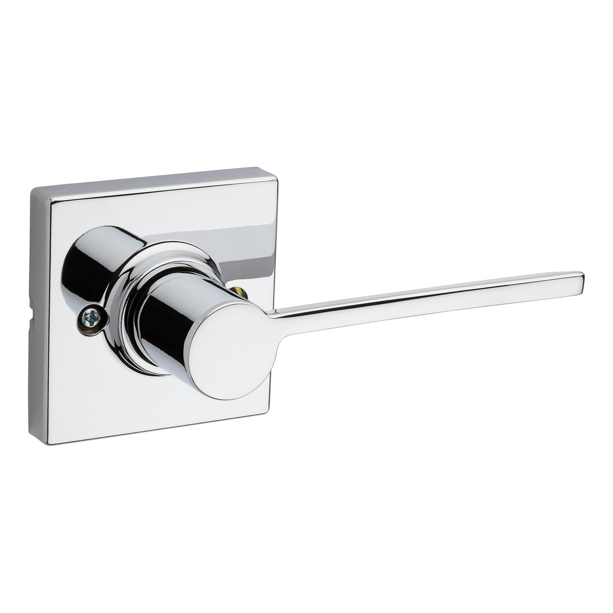 Kwikset Ladera Half Dummy Door Lever with Square Rose in Bright Chrome