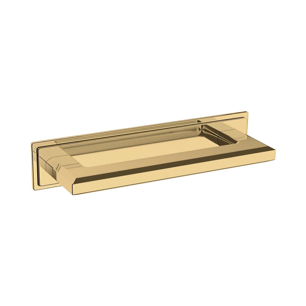 Baldwin 4940031 unlacquered brass cabinet pull backplate