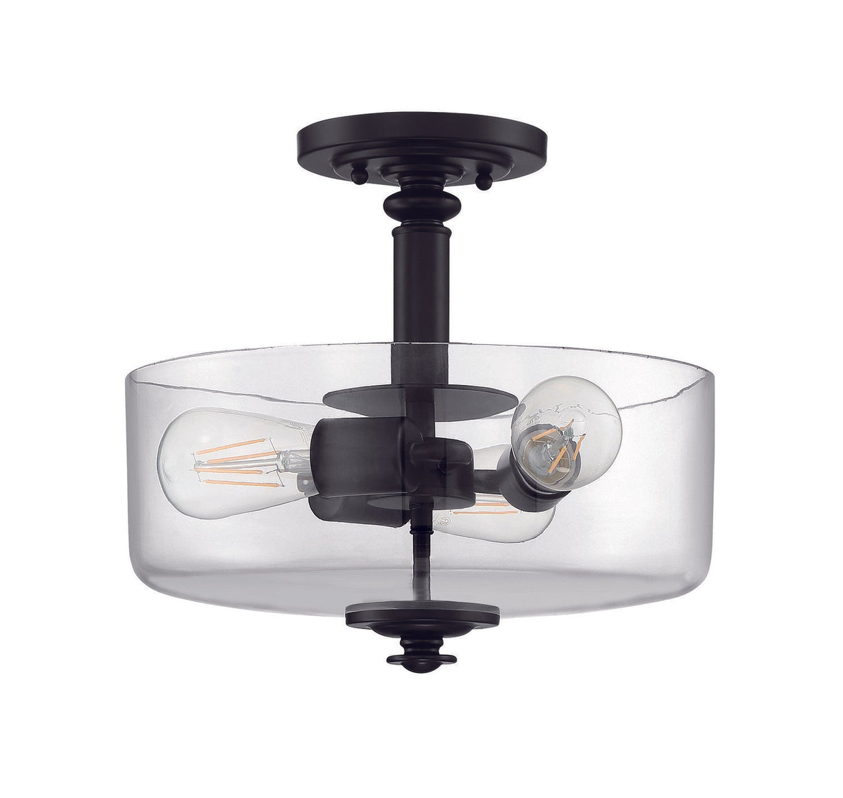 Craftmade 49853-FB-C flat black convertible semi flush