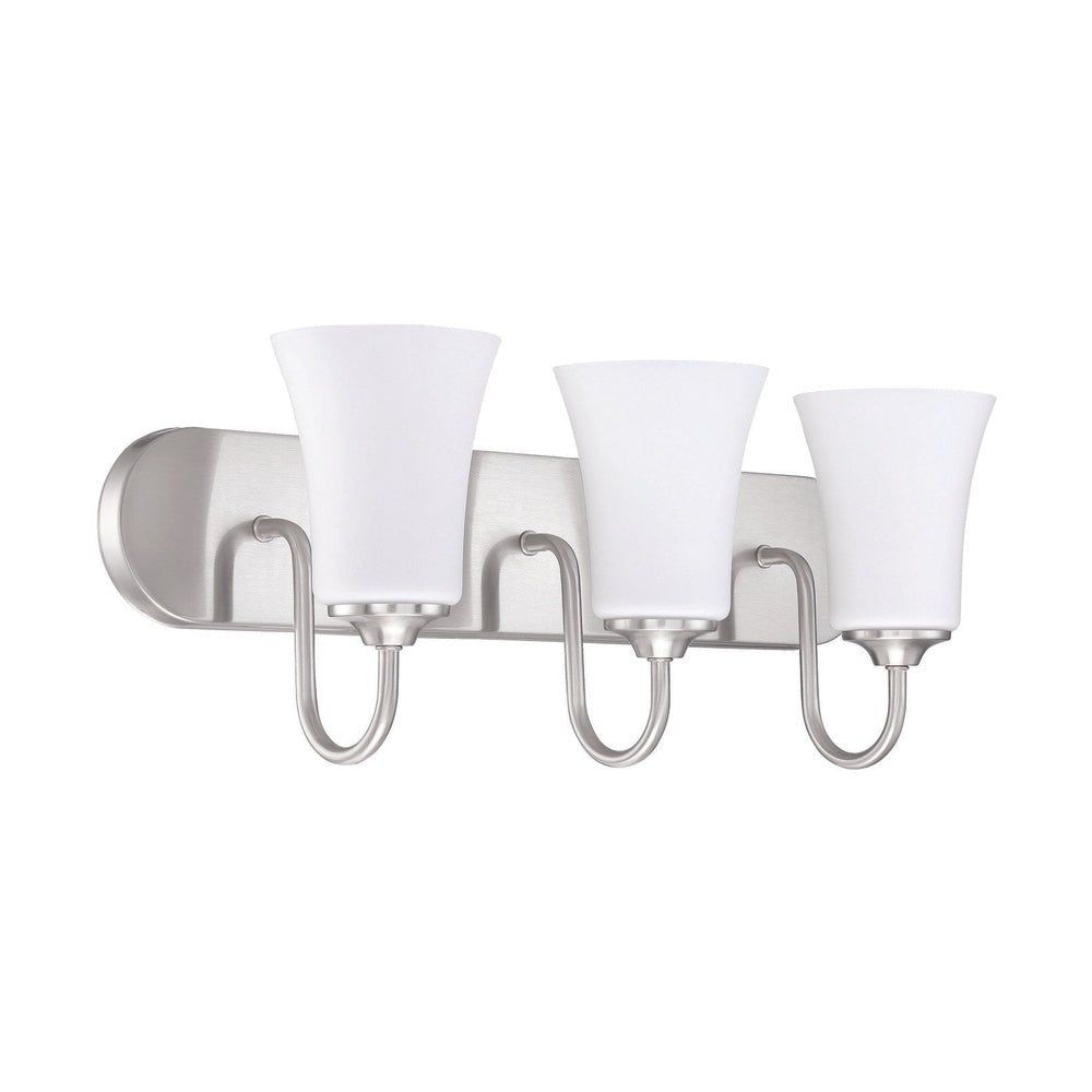 Craftmade 50403-BNK-WG-WG Gwyneth 3 Light Vanity Brushed Polished Nickel