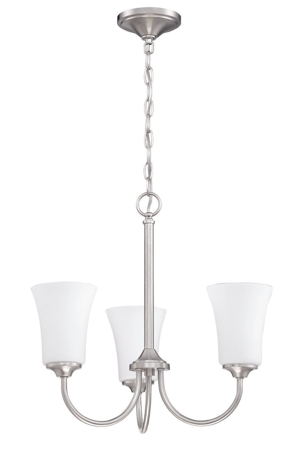 Craftmade 50423-BNK-WG-WG Gwyneth 3 Light Chandelier Brushed Polished Nickel