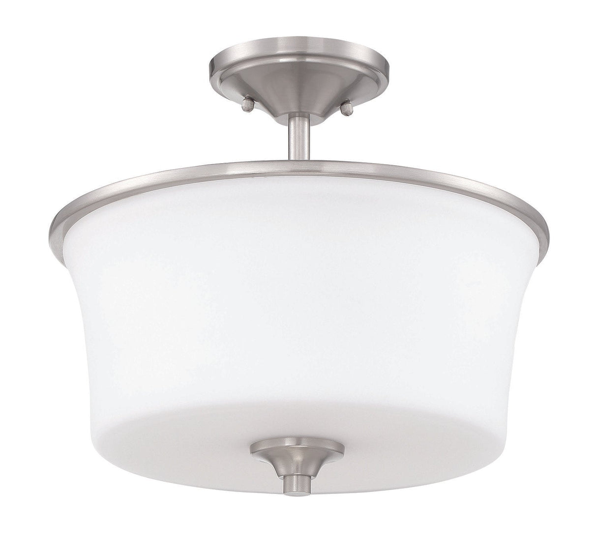 Craftmade 50452-BNK-WG-WG Gwyneth 2 Light Convertible Semi Flush Brushed Polished Nickel
