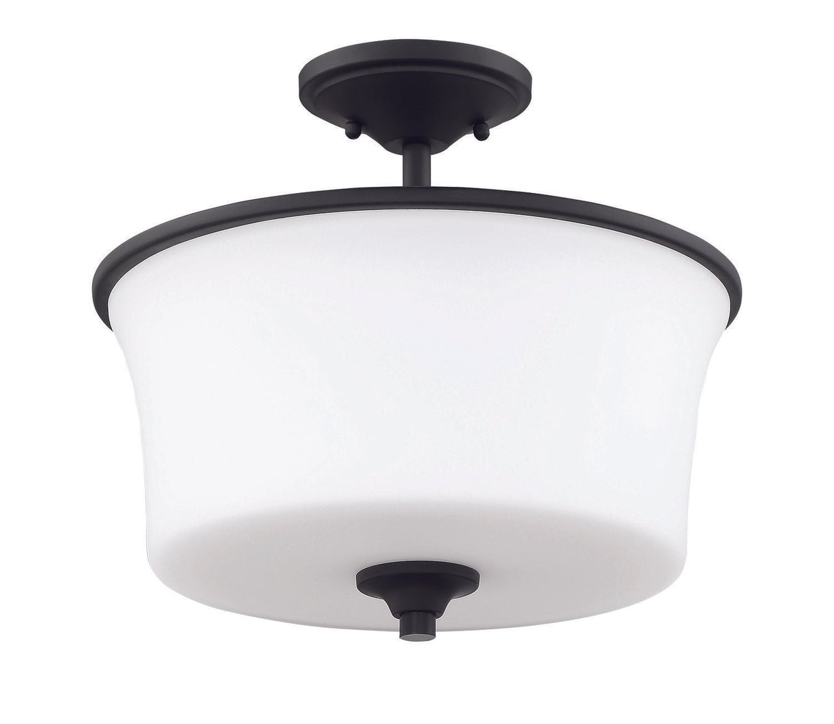 Craftmade 50452-FB-WG-WG Gwyneth 2 Light Convertible Semi Flush Flat Black