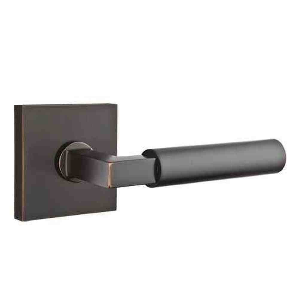 Emtek Lever Dummy Pair with Square Rose for 1-1/4" to 2" Door - Left Hand in Oil Rubbed Bronze