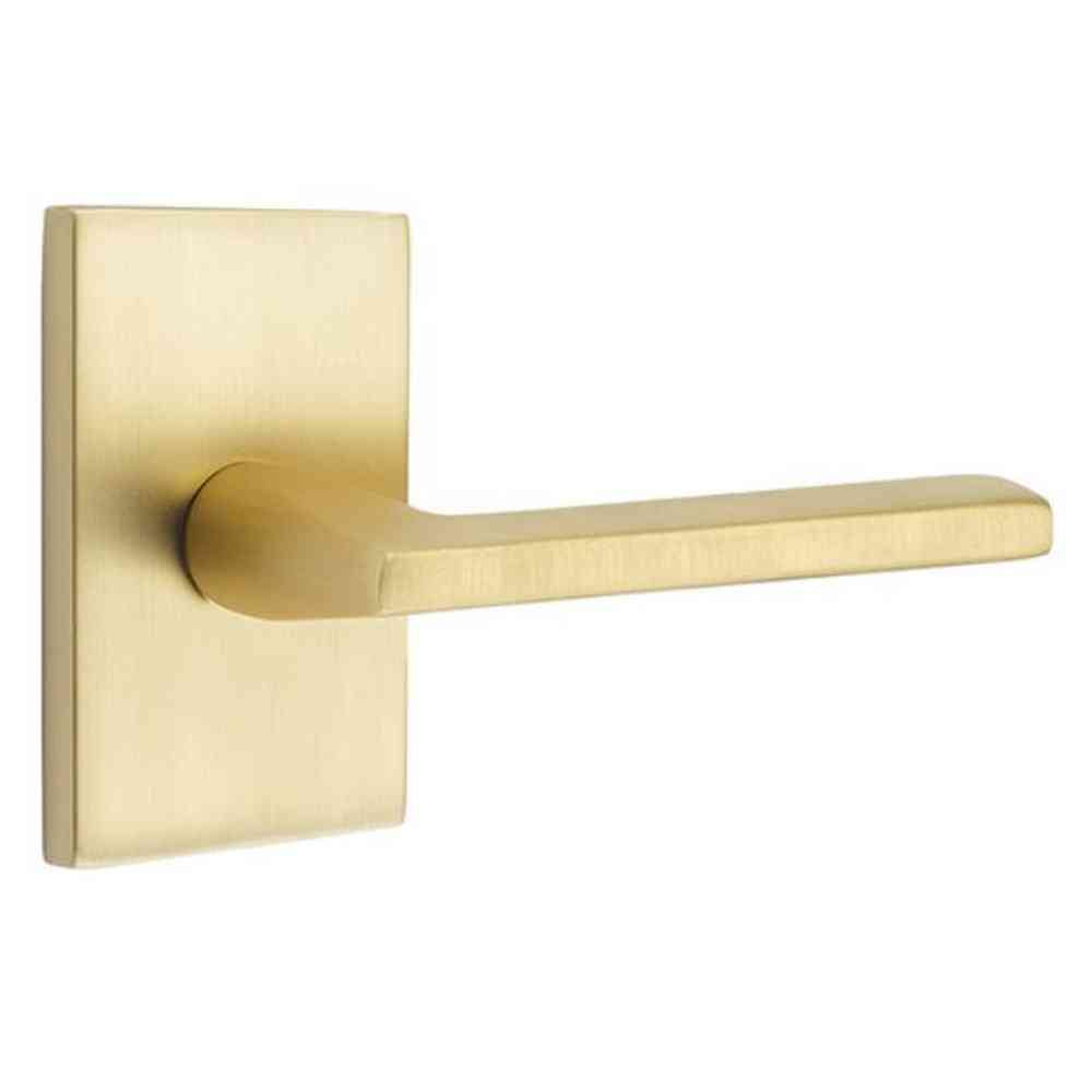 Emtek 5052HLOUS4 satin brass dummy door lever