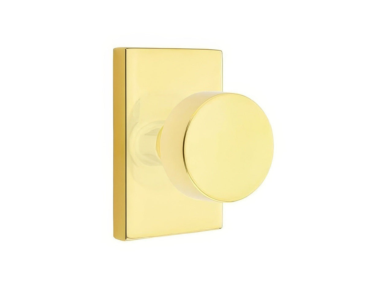 Emtek 5052ROUUS3NL unlacquered brass dummy door knob