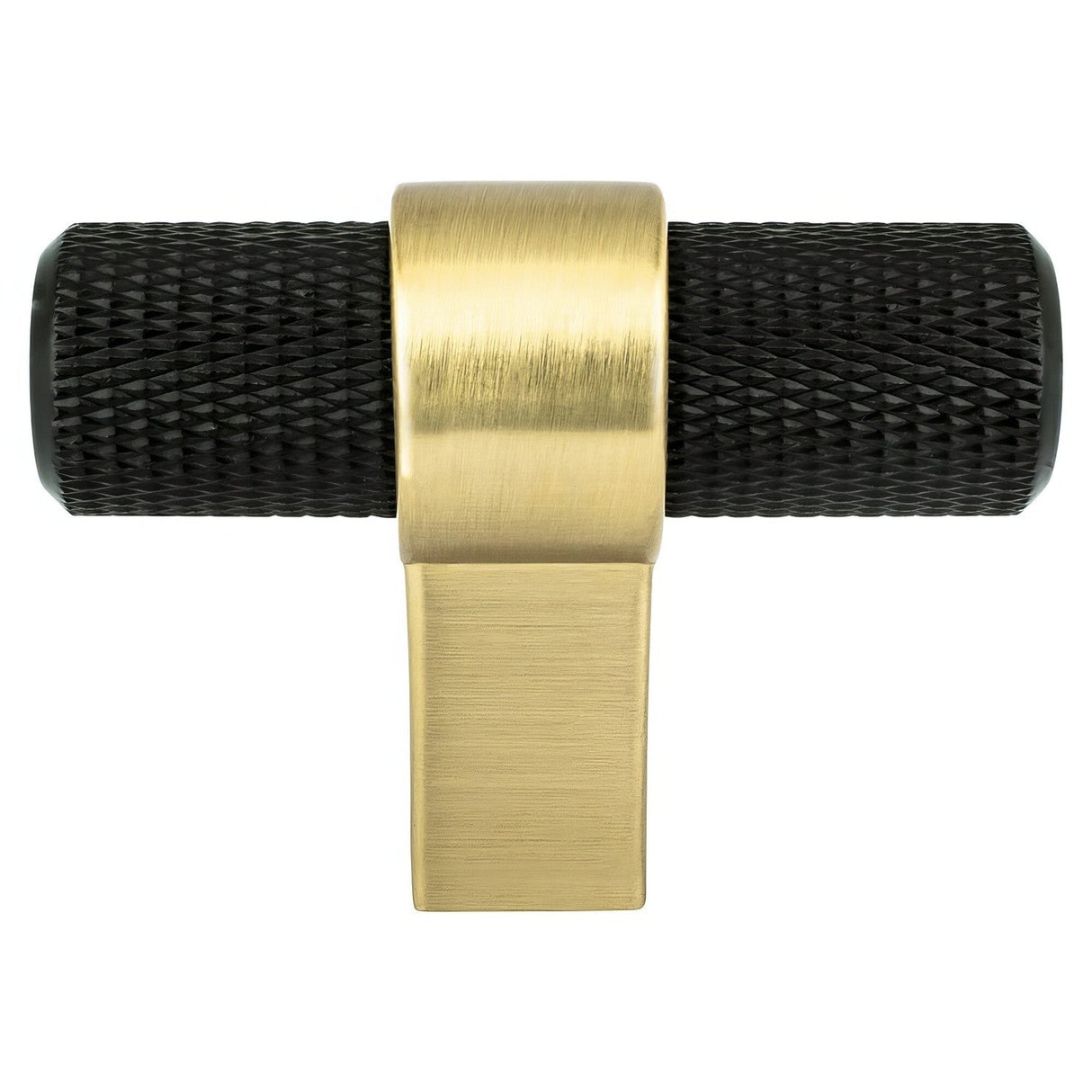 Berenson 5054-455MDB-P matte black and modern brushed gold t shaped cabinet knob