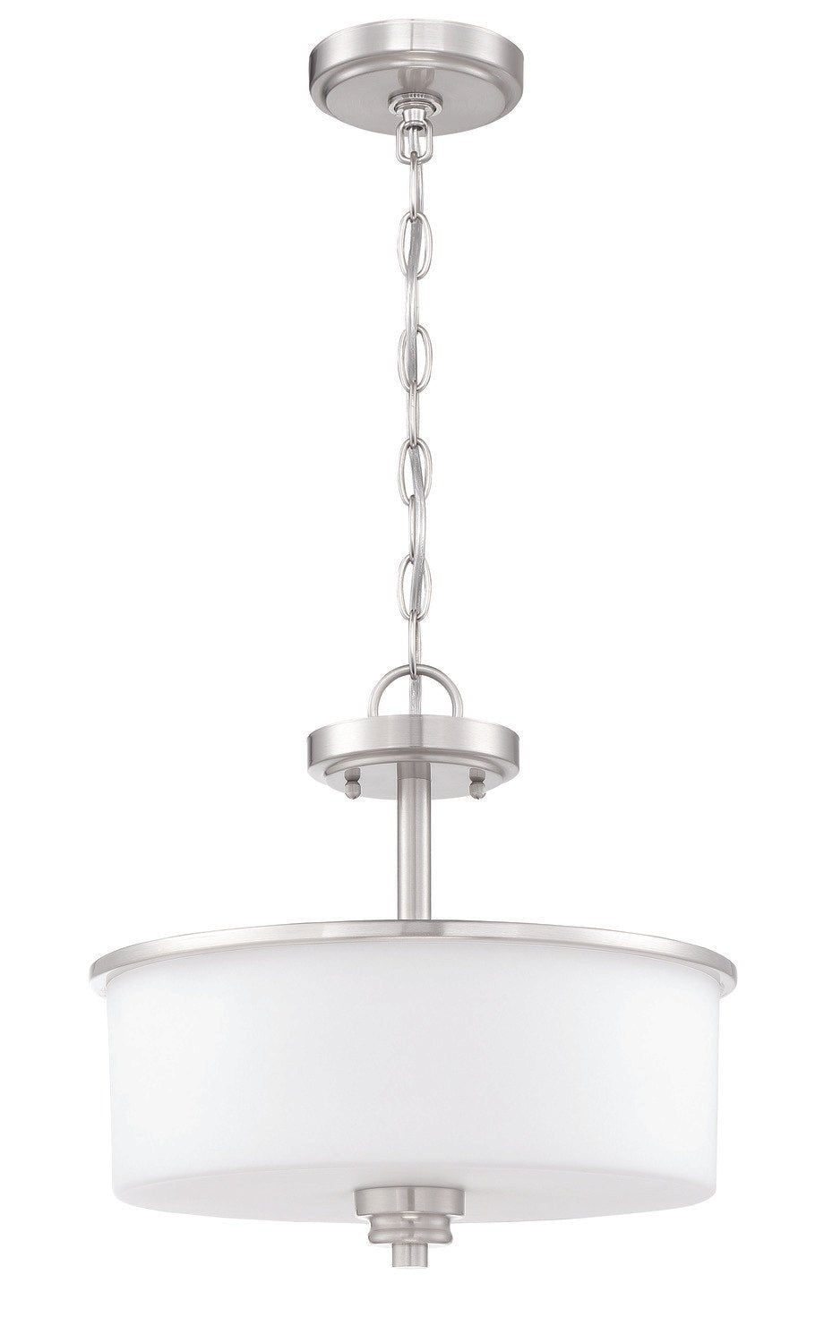 Craftmade 50552-BNK-WG brushed polished nickel convertible semi flush