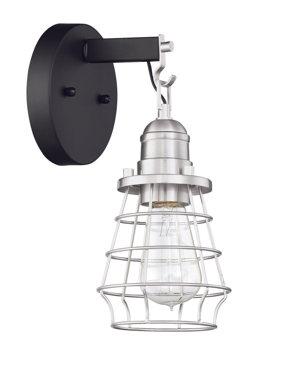Craftmade 50601-FBBNK flat black / brushed polished nickel wall sconce