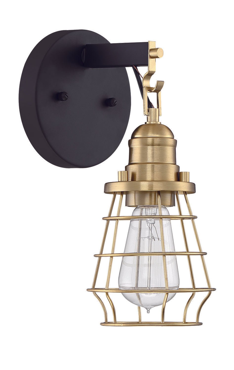 Craftmade 50601-FBSB flat black / satin brass wall sconce