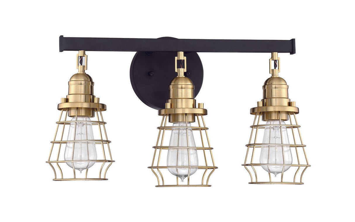 Craftmade 50603-FBSB flat black / satin brass vanity