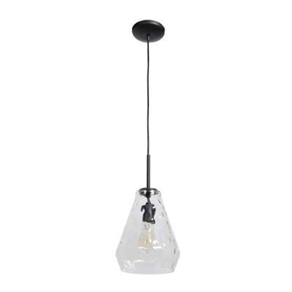 Access Lighting 50937-BL/CLR black glass pendant light