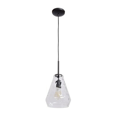 Access Lighting 50937-BL/CLR black glass pendant light