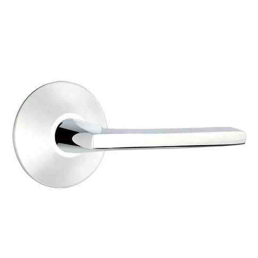 Emtek Lever Right Hand 2-3/8" Backset Passage with Modern Rose for 1-1/4" to 2" Door in Polished Chrome