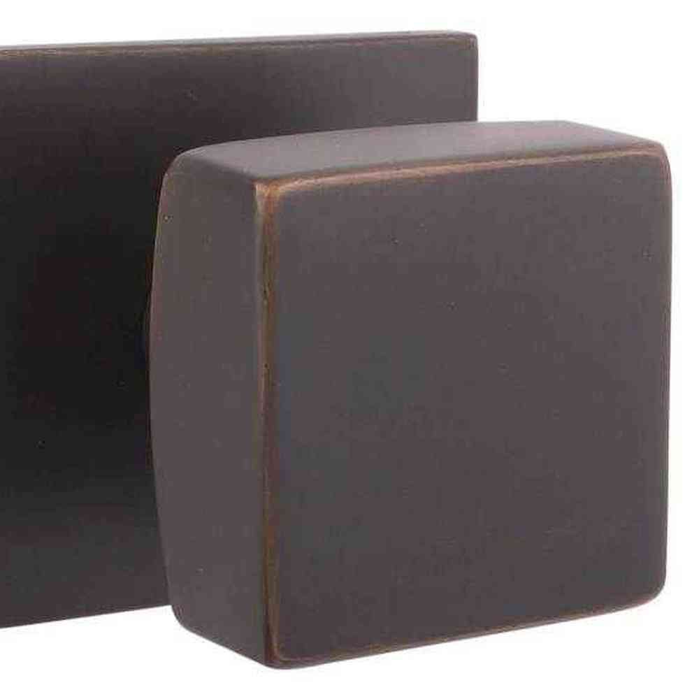 Emtek Knob 2-3/8" Backset Passage with Square Rose for 1-1/4" to 2" Door - Reversible in Oil Rubbed Bronze