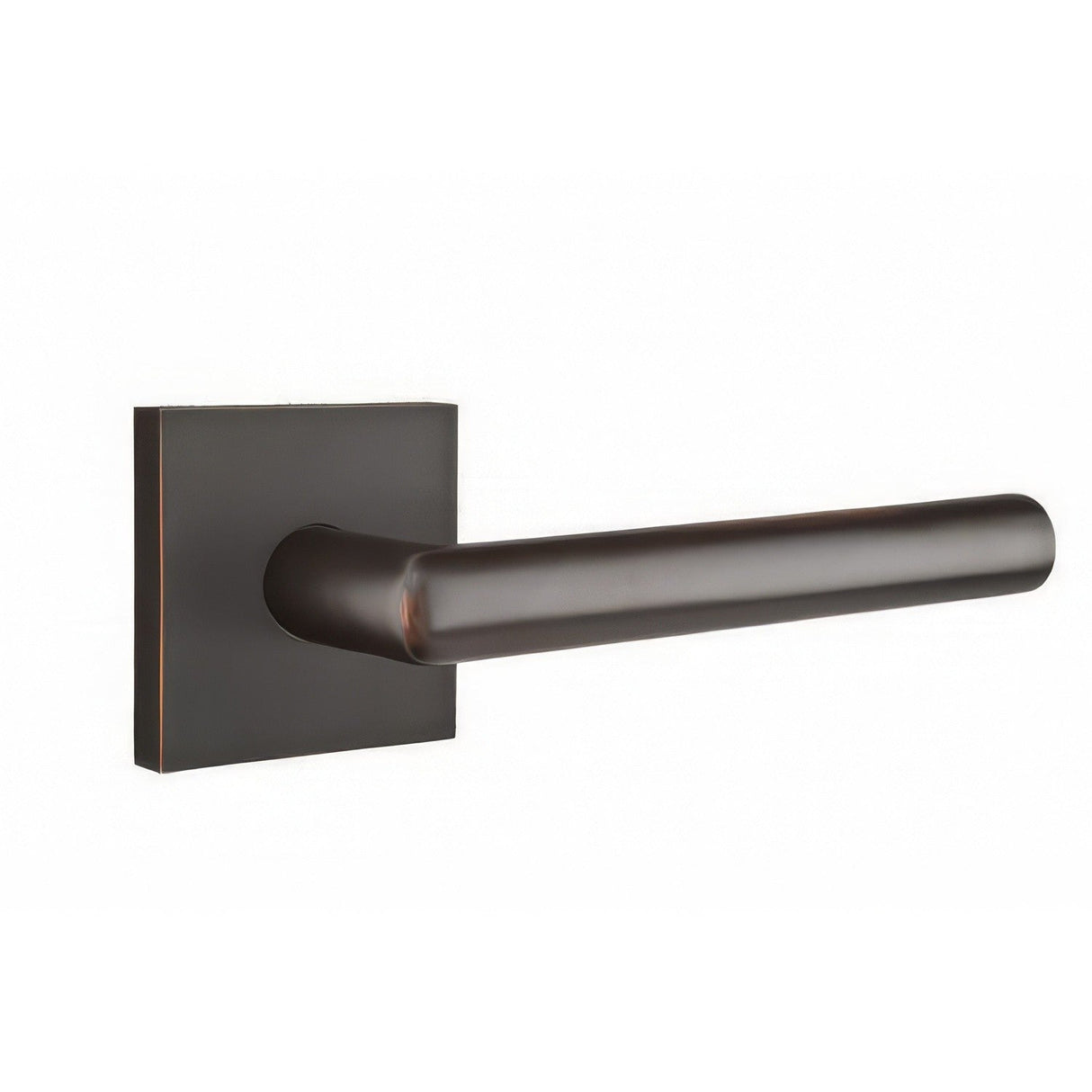 Emtek 5110STUUS10BLH passage passage door lever in satin stainless, front view