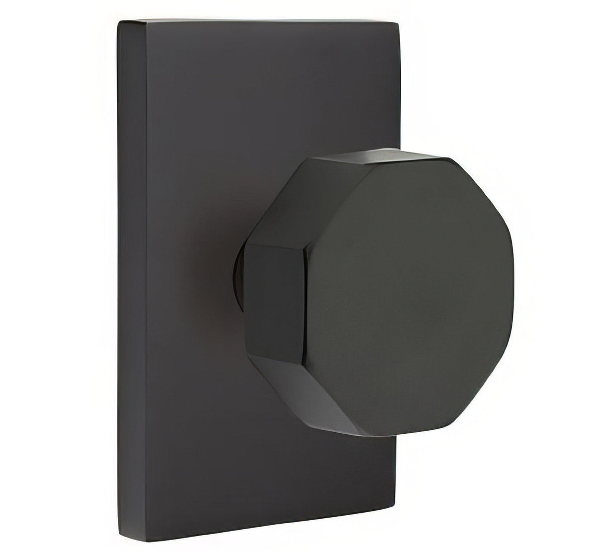 Emtek 5112OCTUS19 flat black passage door knob