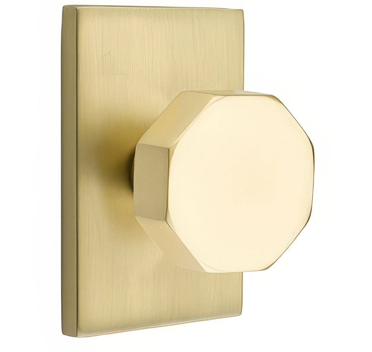 Emtek 5112OCTUS4 satin brass passage door knob