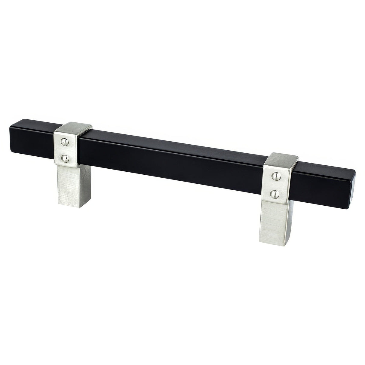 Berenson 5115-455BPN-P matte black and brushed nickel square cabinet pull