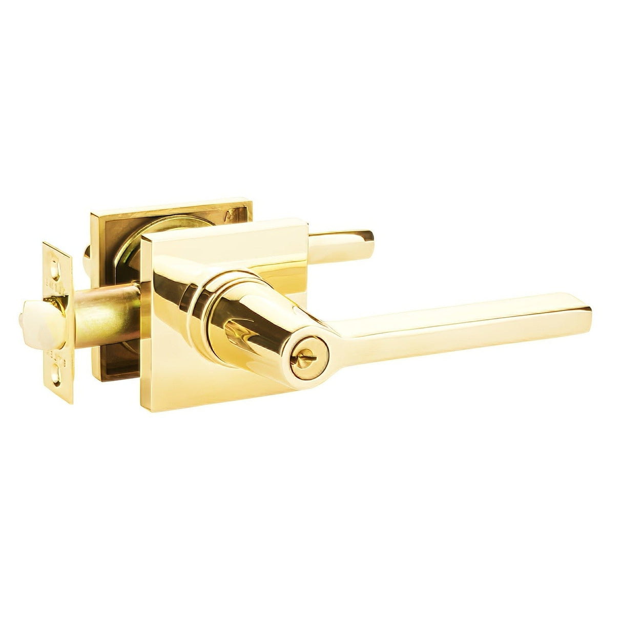 Emtek 5122HLOUS3NLRH unlacquered brass keyed entry door lever