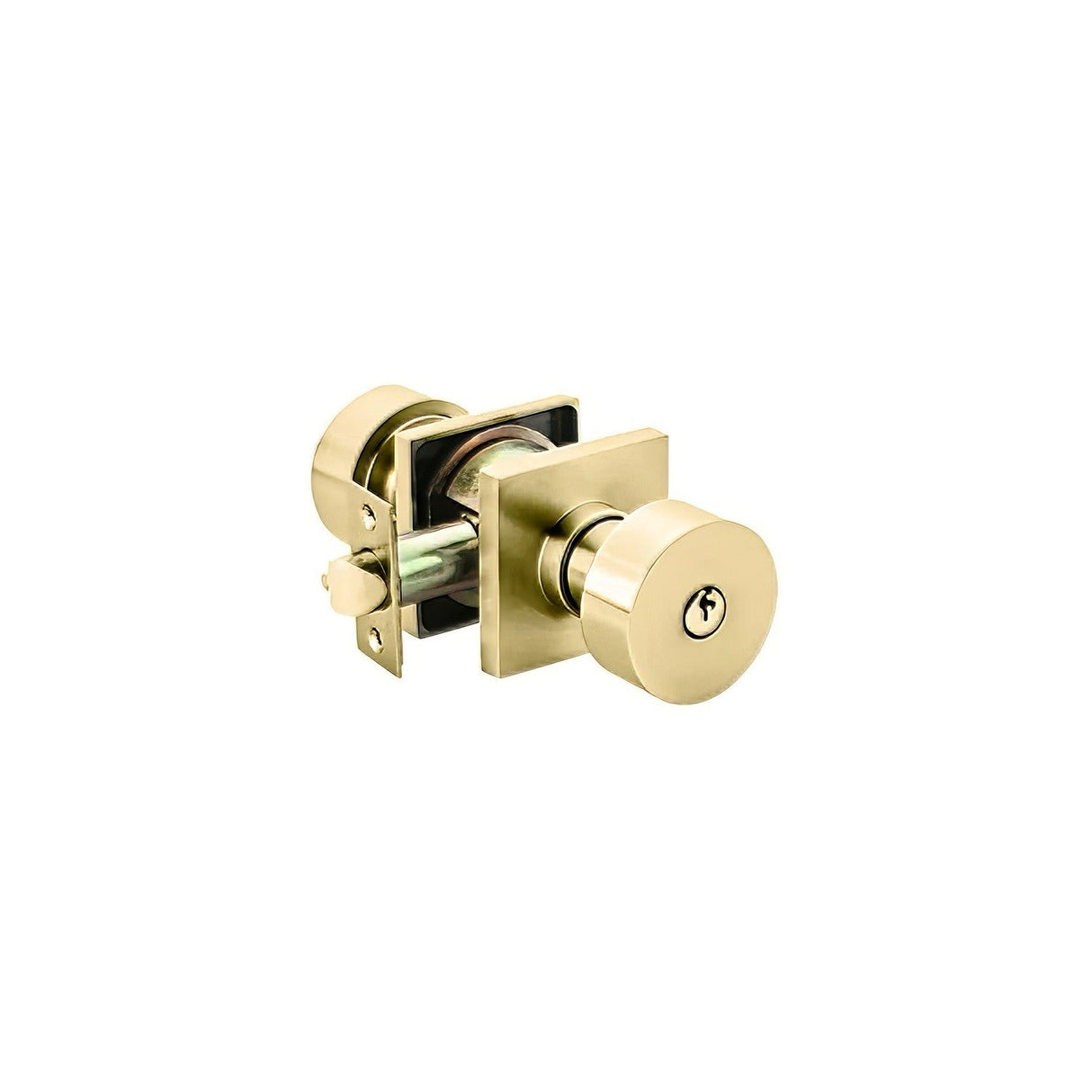 Emtek 5122ROUUS4 satin brass keyed entry door knob